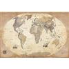 1art1 Carte Poster Mappa Mondo, Edizione 2011, Stile Vintage, in Inglese Stampa 91x61 cm