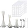 Keratobleem Set di stoppini per candele, 120 stoppini per candele, stoppino senza fumo, TRE lunghezze - 10/15/20 cm, set per realizzare candele fai da te, stoppini per candele per candele DIY, lampade ad olio