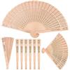 Leling Ventagli in legno di sandalo per matrimonio, stile antico, ventagli pieghevoli in legno, estivi, ventagli in legno profumato, per decorazione di nozze, casa, regalo di compleanno
