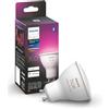 Philips Hue White and Color Ambiance, Faretto LED Smart GU10, Luce Bianca e Colorata, 350lm, Compatibile con Bluetooth, controllo vocale con Alexa, Apple Home e Google Assistant