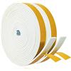 YANKUIRUI Guarnizione Finestra Porta Nastro Sigillante Autoadesivo in Gommapiuma, Alta Densità Neoprene Isolamento Nastro Sigillante per Anti Freddo, Rumore e Collisione (20mm x 3mm/10M, Bianco)