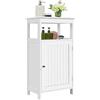 Yaheetech Mobile da Bagno Armadietto da Terra Autoportante Mobiletto,Bianco | in Legno con Ripiano Regolabile Armadio con Anta e Scomparto Multiuso 45 x 30 x 83,5 cm