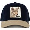 GOORIN BROS BASEBALL CAP DAPPER BANDIT CORDUROY EDGE IN VELLUTO NAVY BEIGE