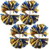 BESTYASH 4 Pezzi Pompon da Cheerleader con Manico, Design Metallico, Pet | Impugnatura Ergonomica, Leggero e Resistente, per Feste e Giochi, Accessorio per Ragazze e Adulti