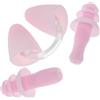 Cabilock Set di Tappi Nasali per Nuoto, Rosa, in Silicone e PVC | Piscina e Sport Acquatici, Alta Elasticità e Aderenza, Scatola Portatile, Riutilizzabile
