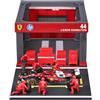Burago Bburago - Ferrari SF-25 Hamilton, Playset Pit Stop Scala 1:43 | Playset con Diorama Pit Stop F1, Veicolo SF-25 #44 Hamilton Scala 1:43 e 6 Meccanici, Replica Ufficiale Ferrari, Età 3+ Anni