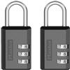 Master Lock Lucchetto a combinazione nero, per interni e palestra, con codice a 3 cifre personalizzabile per bagagli, zaini, armadi, 2 pezzi, 647EC2