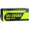 CyperOcean CyberOpean 1 PACK Batteria LiFePO4 12V 200Ah 2560Wh Totale Celle Grado A BMS