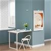 HRXQ Tavolo da parete pieghevole da 90 x 60 cm, tavolo pieghevole da parete da cucina, salvaspazio, retro della scrivania può essere decorato con motivi decorativi