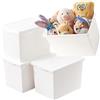 Yishyfier Set di 4 contenitori impilabili in plastica con coperchio, da 27 litri, con manico, per organizzare snack, artigianato, attrezzi, libri (bianco, 4XL)