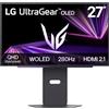 LG 27GX700A-B Monitor PC 68,6 cm [27] 2560 x 1440 Pixel Quad HD OLED Nero (LG UltraGear 27 280Hz 0.03ms Freesync Premium Pro Gaming Monitor) [27GX700A-B.AEK]