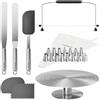 Kenwood KWSD100 Decorating Set di Pasticceria, Vassoio per Torte in Acciaio Inossidabile, Spatole, Sacca a Poche e Manicotto per Decorazione in Acciaio Inossidabile