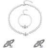 Orivin 3 collane, bracciali e orecchini a bottone con il pianeta Saturno, accessori da donna, con perline pendenti per moglie, fidanzata, madre e figlia, regalo