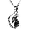 Flongo - Collana da Uomo Punk con Pendente Ciondolo Guantoni Boxe Glove in Acciaio Inossidabile Colore Argento