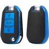 ontto Cover per chiave in TPU adatta per Peugeot 208 3008 308 508 408 2008 307 4008 per Citroen C4 C3 C6 Cactus C8 chiave auto custodia portachiavi custodia 3 tasti pelle blu B