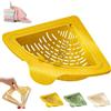 Generic Cestello magnetico di drenaggio e filtro, cestino di scarico triangolare magnetico, filtro triangolare per lavello con fondo rotante, scaffale angolare per lavello da cucina per drenaggio e stoccaggio
