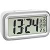 TFA Dostmann LUMIO PLUS sveglia digitale radiocontrollata con temperatura, 60.2553.02 plastica, bianco/argento