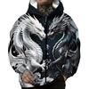 LuzoyaoLZY Felpe con Cappuccio e Zip con Motivo Animale retrò Felpa con Cappuccio e Zip da Uomo a Maniche Lunghe con Stampa 3D Autunnale Felpa con Cappuccio Oversize Streetwear