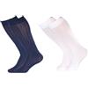 SMTCM Calze al ginocchio da uomo sottili 2/4/6 paia ultra sottili e lunghi calzini da lavoro in seta traslucida traspirante calze in nylon estive morbide calze di seta (bianco/nero/blu marino)
