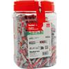 fischer DuoPower 8 x 40 in BigBox, 450 tasselli universali, potenti tasselli a 2 componenti, tasselli in plastica per il fissaggio su cemento, mattoni, pietra, cartongesso, ecc., senza viti