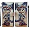 SIENIANLINE Cover per Samsung Galaxy A7 2018 custodia portafoglio Gatto | Chiusura magnetica, Scomparti carte, Funzione supporto, Pelle PU flip cover per Samsung A7 2018