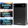 Kinhank Disco rigido da 12 TB da gaming retrò con oltre 96000 giochi classici, compatibile con oltre 400 emulatori, 6000+giochi 3D, disco rigido portatile compatibile con Win 7/8/10/11