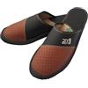 MARKA WYROBY WEŁNIANE - Pantofole da uomo - pantofole estive - in pelle, con suola in pelle - chiuse, con fori, scritta VIP - Ciabatte