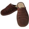 MARKA WYROBY WEŁNIANE - Pantofole da uomo - pantofole estive - in pelle, con suola in pelle - chiuse, traspiranti, con fori - Ciabatte da casa
