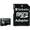 Verbatim MEMORY CARD MICRO SD/TRANSFLASH 16GB VERBATIM CLASSE 10 44082