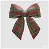 EDG Enzo De Gasperi Fiocco Natalizio Tartan H28x36 cm Verde Rosso - Addobbo di Natale