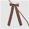 EDG Enzo De Gasperi Fiocco Natalizio in Velluto con Clip H30x13 cm Verde Rosso - Addobbo di Natale