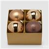 EDG Enzo De Gasperi Palline di Natale di Vetro Brown Mix diametro 10 cm - Confezione 4 pz