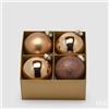 EDG Enzo De Gasperi Palline di Natale di Vetro Brown Mix diametro 8 cm - Confezione 4 pz
