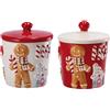Ad Trend Barattolo Natale D 13 Cm H 17 Cm Ceramica Ass. Bianco Rosso 1 Pz