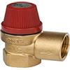 Caleffi Valvola di sicurezza a membrana, 1/2 x 3/4, pressione di risposta, 2,5 bar, valvola di sovrapressione, valvola a membrana, colore rosso