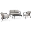 BIZZOTTO SALOTTO SET 4PZ MIRAVET ANTRACITE - KHAKI 0666133 BIZZOTTO