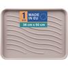Bestlivings Scolascarpe, 50 x 38 x 2,5 cm, beige, scarpiera impermeabile | Per 2 paia di scarpe, bordo alto, plastica robusta, superficie strutturata, lavabile, ripiano universale per casa