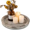 Hanobe Portacandele in legno: piatto decorativo rotondo per candele da fattoria, centrotavola in legno rustico, per Natale, matrimonio, Halloween, decorazione per la casa