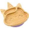 bamboo bamboo ® - Piatto a ventosa per bambini, motivo: unicorno, in bambù naturale (Lilac)