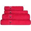 Tommy Hilfiger - Asciugamano da bagno, rosso, spugna boucle, 520 g/m², 100% cotone pettinato, passamaneria jacquard e ricami, morbido e assorbente