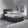 LLB Living Life Bed Letto singolo completo con rete in tessuto legno con giroletto 80x190 cm Basel Twin - Grigio