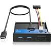 GrauGear G-MP02 GRAUGEAR Multi Frontblende 4-Fach USB-HUB, 2x USB-C,2x USB-A retail