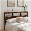 DKD HOME DECOR Testata LED con ripiano in rovere fumé 180x17x102 cm