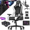 Kesser Sedia da gaming KESSER® ergonomica, con poggiatesta e supporto lombare | Sedia da gaming racing, resistente fino a 150 kg | Braccioli rotanti a 360° | Sedia da scrivania girevole, sedia da gaming + rotelle in gomma