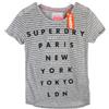 Superdry T-Shirt Superdry Burnout Stripe Donna Piccola Manica Corta Nome Della Città
