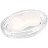 Linkidea Portasapone in Vetro, Accessorio Trasparente per Sapone da Doccia, per Cucina e Bagno (Ellisse)