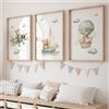 Generic 3 poster orsetto camera da letto bambino 21 x 30 cm, poster orsacchiotto mongolfiera, decorazione da parete, per bambini, ragazzi e ragazzi, tela orsacchiotto, poster per camera da letto, verde
