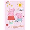 BrandMac Peppa Pig Happy Days - Coperta in pile di poliestere, 100 x 140 cm
