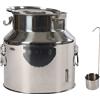 HazLope Barattolo ermetico in acciaio inox, 22 l, guarnizione in silicone, con 3 clip e maniglia, barile in acciaio inox lucido 201, per vino, latte, olio, tè, ristorante per la casa, lucido, 34,5 cm