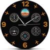 NIUBB 30 CM Pilot's Six Pack Aeroplano Design moderno Orologio da parete Decorazione per la casa di aviazione Quadri strumenti per aeromobili Orologio da parete Aviatori